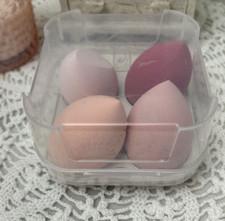 4 pc set foundation sponge set with storage box