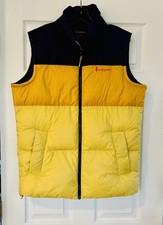 Cotopaxi Fuego Goose Down Puffer Vest Yellow/Blue Full Zip Men’s Size M