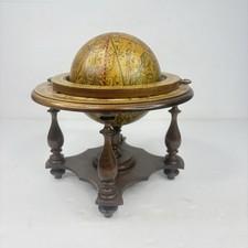 Vintage Italian Zodiac Globe Armillary Sphere Wood Stand 8” Astrology Decor