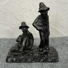 VTG J.G. Kourey Coal Hillbillies Sculpture Signed 1975 West Virginia Folk Art