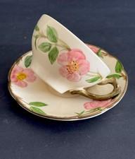 Franciscan Desert Rose Cup and Saucer Set Hand Painted USA Vintage Pink TV Mark