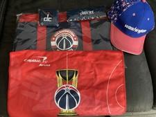 Washington Wizards NBA Merch Bundle (Gym bag, Hat, 2 Hand Towels, Sweater Bands)