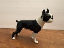 Rare Hutschenreuther hund porcelain dog boston terrier Figurine