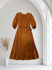 Sandra Darren Satin Snakeskin Print Midi Dress Women’s Size 10 Stretch $129