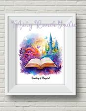 Reading is Magical Wall Art Print UNFRAMED Book Lover Library Decor Books Art