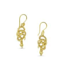 Gold Snake Earrings - Serpent Drop Dangle Statement Jewelry