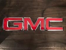 GMC OEM Front Grille Emblems Red & Black Chrome Sierra Yukon Savanna 22881265