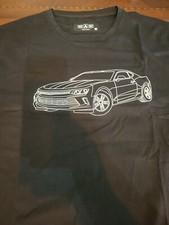 black cotton t-shirt with Camaro. Large size, new shirt without tags