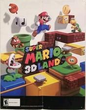 Super Mario 3D Land / Mario Kart 7 Double Sided Fold Out Poster 15" X 19.5"