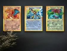 Set of 3 Starter Pokemon TCG Art piece poster wall home decor Unframed Gallery