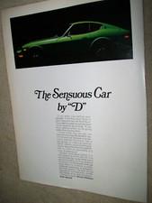 1973 Datsun 240-Z 240Z mid-size-mag car ad -"The Sensuous car by 'D'"