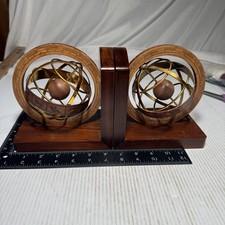 Vintage Italian Armillary Sphere Astrological Zodiac Globe Mid Century Bookends