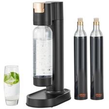 Sparkling Water Maker Soda Maker Machine 1 PET Bottle 2 CO2 Cylinder Black