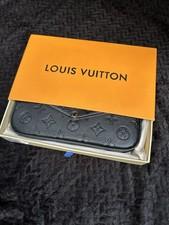 Louis Vuitton Black Envelope Wallet with Chain and Logo Accents for Women