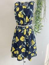 INGNI Navy Yellow Floral Dress  White Belt  Japanese Brand  M Romantic Kawaii🎀