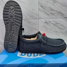 Hey Dude Men's Wally Sox Micro Total Black Lace Up Loafers Size 8 Everyday Shoes