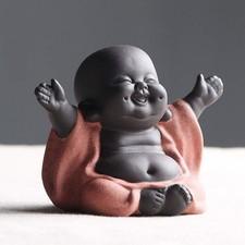 KJYHXX Ceramic Laughing Maitreya Buddha Statue - Adorable Chubby Buddha Figurine