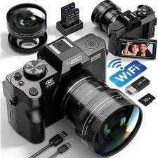 NBD Digital Camera 4K 48MP 16X Anti-Shake Vlogging Camera WiFi W/Battery 32GB TF