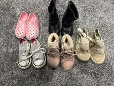 5-Pair Toddler Girl Shoe Bundle: Converse, Cat & Jack, H&M, and Boots Size 6