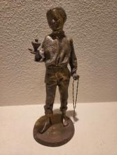 Brass Statue of "Boy with a Spinning Top" (Ernest Rancoulet) 19th Century-French