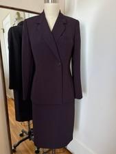 Kasper ASL Skirt Suit Sz 4 Purple Decorative Top Button 2 Hidden Buttons Fitted