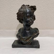 Vintage Style Cherub Bust Sculpture Expo Inc CHRISTION Bronze Finish Statue
