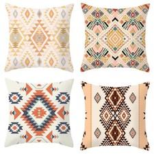 4-Pack 18" Boho Throw Pillow Cases Vintage Square Cushion Covers For Couch Sofa