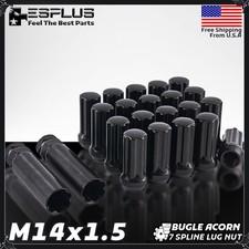 24pc 2" Black 14x1.5 Spline Lug Nut For Chevy Colorado Silverado Suburban Tahoe