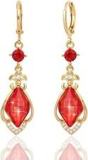 Ruby Dangle Chandelier Earrings | 18K Gold Plated CZ