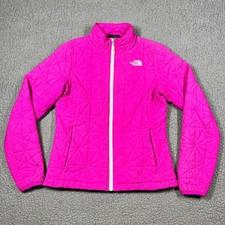 The North Face Thermoball Jacket Womens Small Pink Geometric Quilted Full Zip