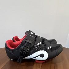 Peloton Racing Cycling Shoes Black Red White Synthetic Unisex EU 38 3 Bolt Cleat