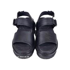 Dr. Martens Voss Sandals Womens Size 7 Black Leather Platform Strappy SoftWair