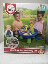 Play Day Sand and Water Table Kids Sensory Toy 13pc Set Toddler Outdoor Backyard