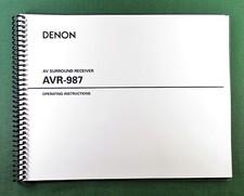 Denon AVR-987 Instruction Manual: 80 Pages & Protective Covers!