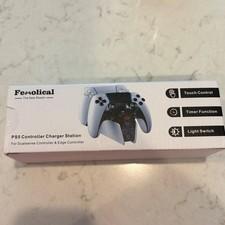 Fenolical PS5 Controller Charger Station Dual Sense White Touch Edge Controller