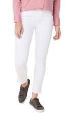 Martha Stewart Knit Denim Ankle Jeans w/Zipper -White-2