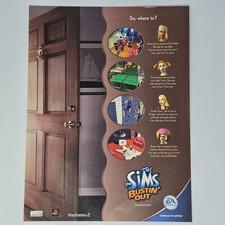 The Sims Bustin Out Xbox PlayStation 2 PS2 GameCube Where To Print Ad/Poster