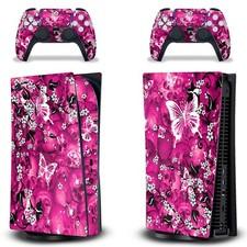 Skin Decal For PS5 Playstation 5 DIGITAL Console + Controller Stickers BTFLY PNK