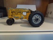 Vintage Hubley Kiddie Toy Tractor, USA, Orange Diecast Metal