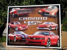 Vintage Chevy Camaro Tin Metal Sign Classic 45th Anniversary Shop Garage  Racing