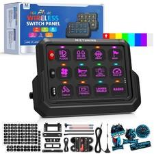 MICTUNING 12 Gang Switch Panel Wireless Cordless RGB LED Light Circuit Relay Box