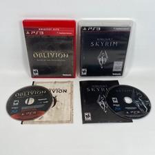 Elder Scrolls Oblivion + Skyrim Sony PlayStation 3 PS3 Complete CIB Bundle Lot