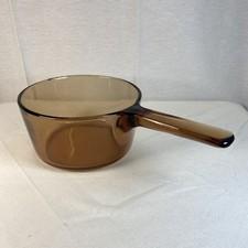 Vintage Vision Corning France Amber Glass Sauce Pan 1.5L V-1.5-B Handle Pot