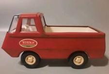 Vintage Tonka Mini 4.5" Pressed Steel Metal Red Pickup Truck 1970s