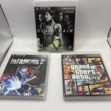 PS3 game lot: Infamous 2, Heavy rain, GTA 5 tested