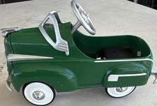 Murray Green Vintage Pedal Car Toy with Silver Trim and White Wheels