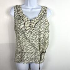 Banana Republic Olive Micro Floral Tank sz S Sleeveless Heritage Cottage Core
