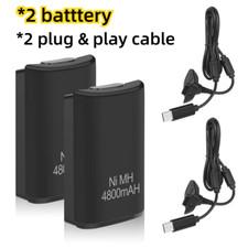 2 Rechargeable Battery Pack Charger Cable Dock for Xbox 360 Wireless Controller