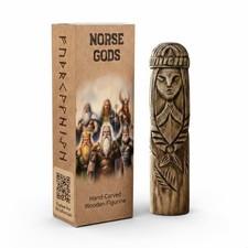 Freyja Wooden Figurine, Handcrafted Norse Goddess Statue for Altar, Norse Freyja