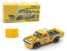Pop Race 1:64 Pandem Datsun 620 Pickup Truck "Mooneyes" Yellow Diecast PR640250